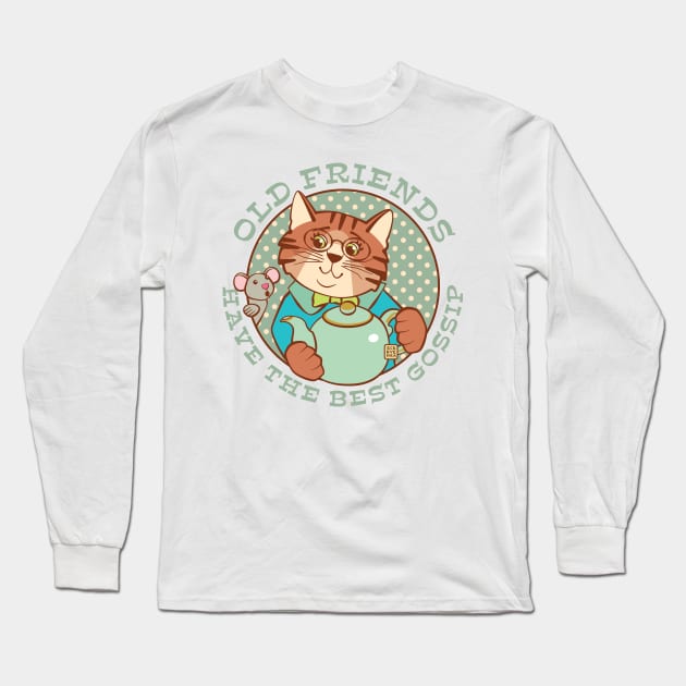 Old Friends Have the Best Gossip Long Sleeve T-Shirt by Sue Cervenka